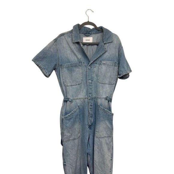 Pistola Grover Denim Jumpsuit size large - Picture 6 of 10
